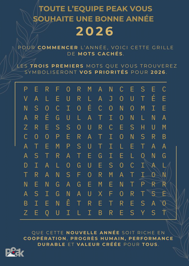 oute l’équipe Peak Performance vous souhaite une excellente année 2026